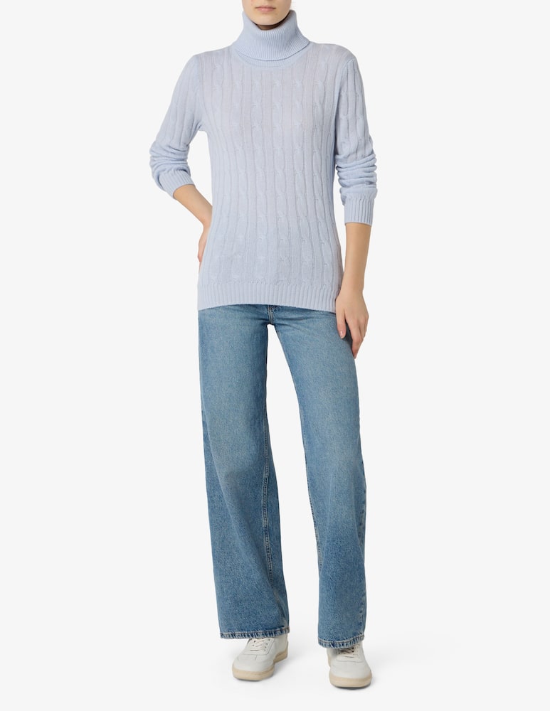 Pure Cashmere Cable turtleneck jumper - picture 2 Pure Cashmere Cable turtleneck jumper - picture 2