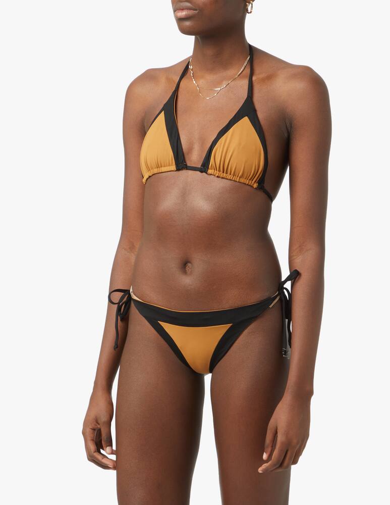 rinascente Fisico Top triangolo bikini bicolore reversibile - marrone