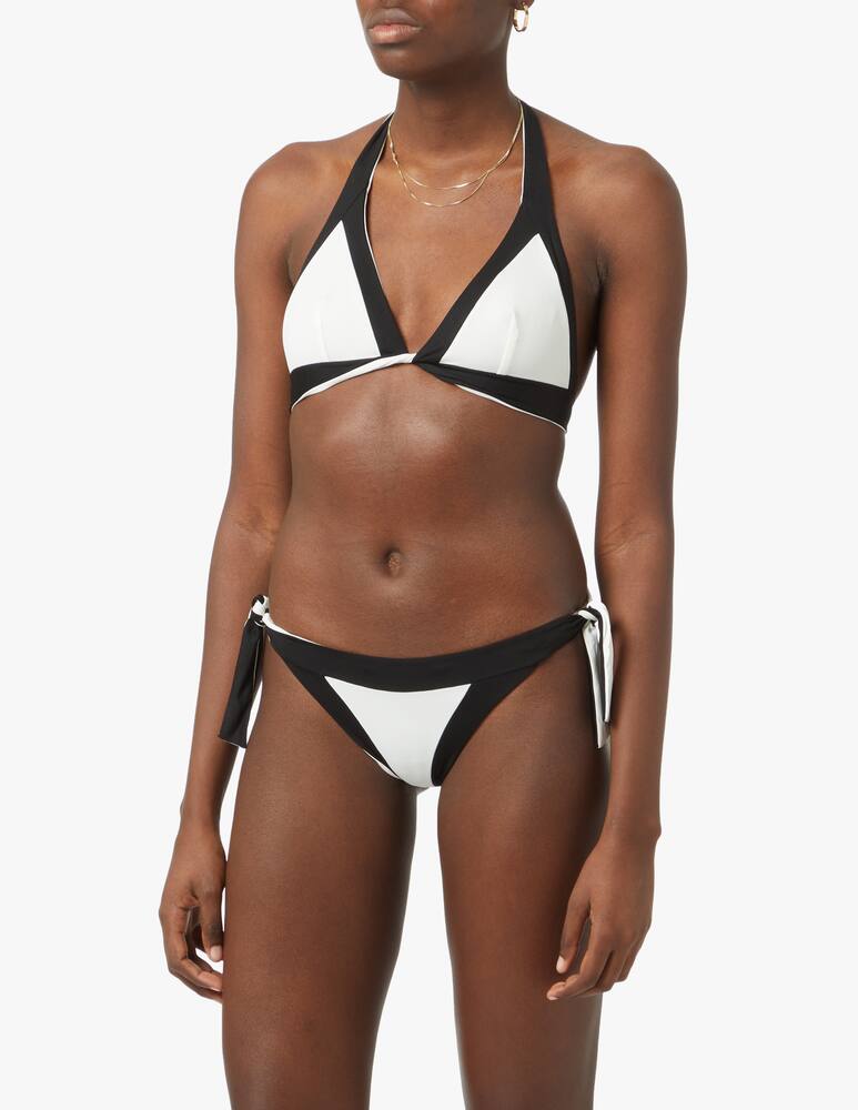 rinascente Fisico Top triangolo bikini bicolore reversibile - bianco