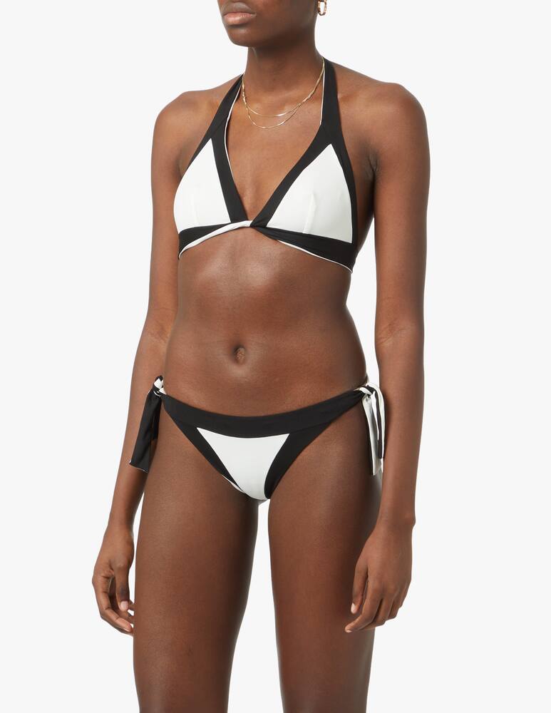 rinascente Fisico Slip bikini bicolore reversibile con laccetti - bianco