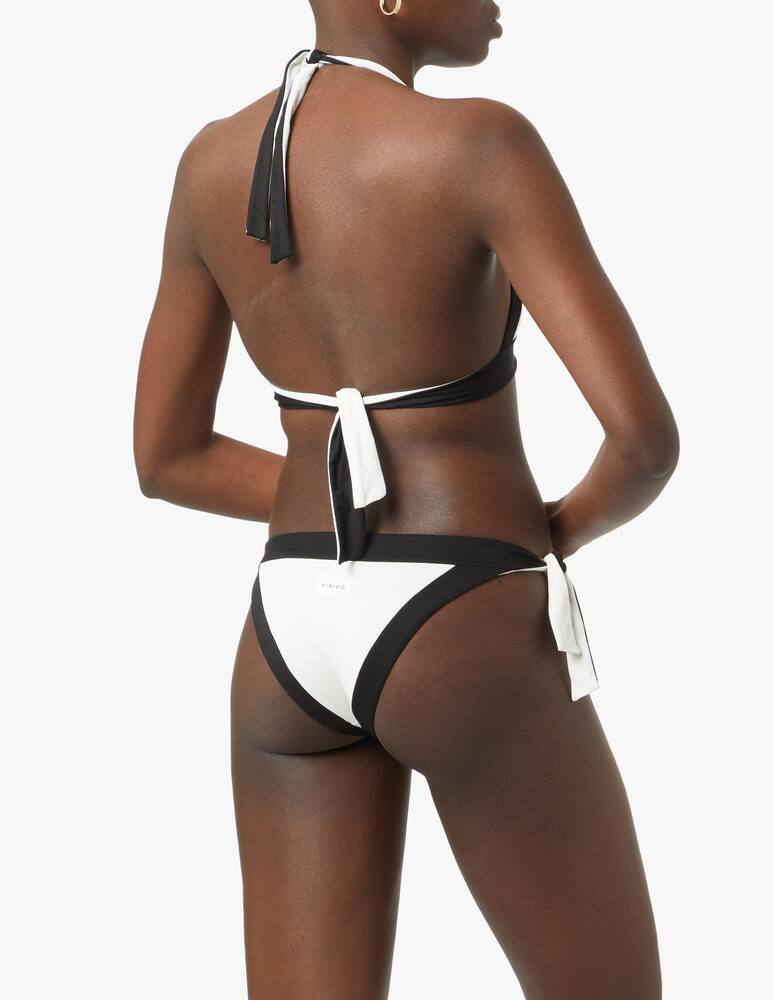 rinascente Fisico Slip bikini bicolore reversibile con laccetti - bianco