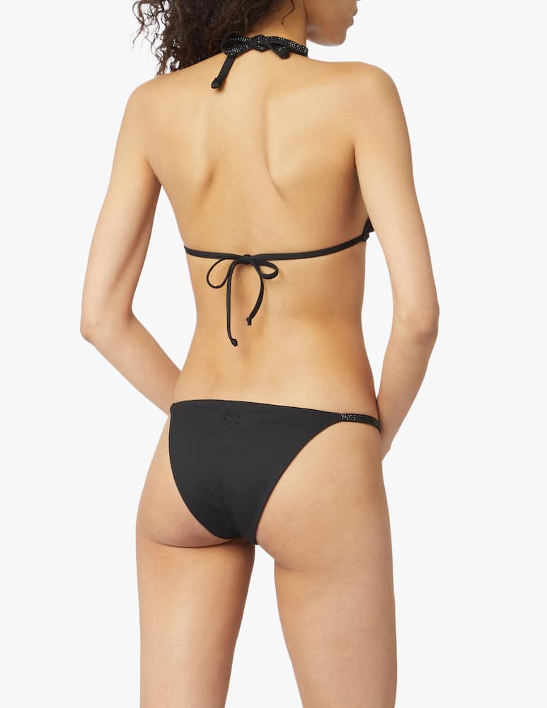 rinascente Fisico Triangle top padded strass bikini - black