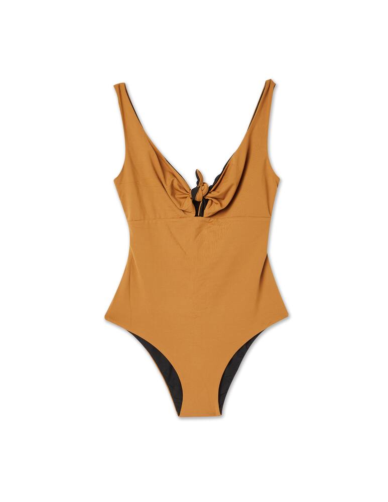 rinascente Fisico Reversible one piece swimsuit - brown