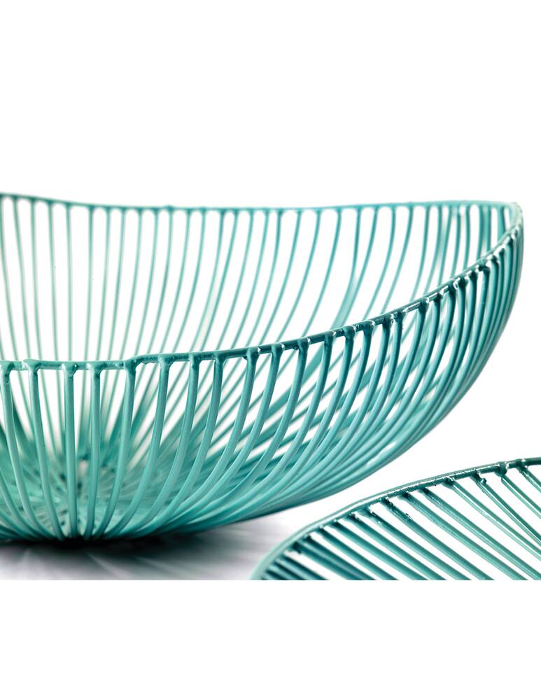 rinascente Serax Metal Sculptures by Antonino Sciortino Plate Ovale Meo - Light blue