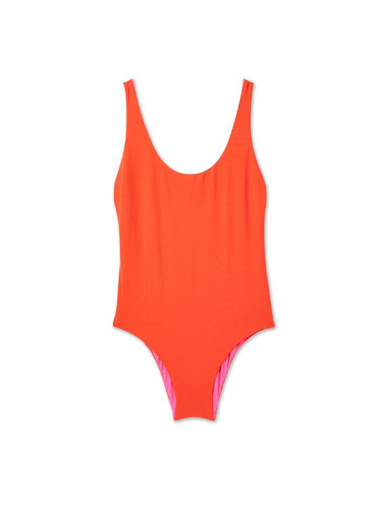 rinascente Fisico Reversible one piece swimsuit - orange