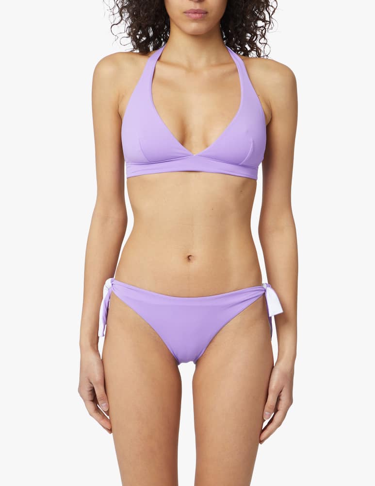 rinascente Fisico Reversible two tone bikini slip with bows - lilac