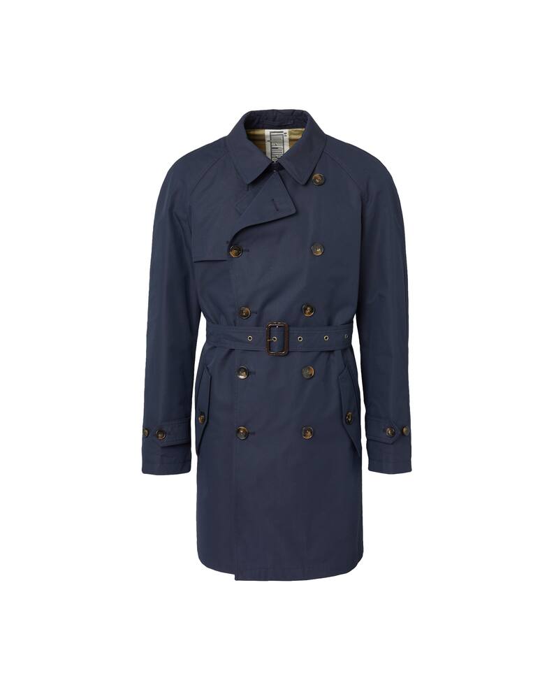 rinascente L'impermeabile Double breast cotton nylon raglan trench - blue