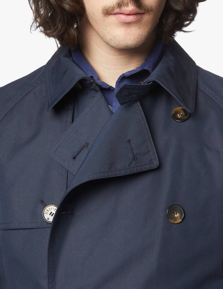 rinascente L'impermeabile Double breast cotton nylon raglan trench - blue