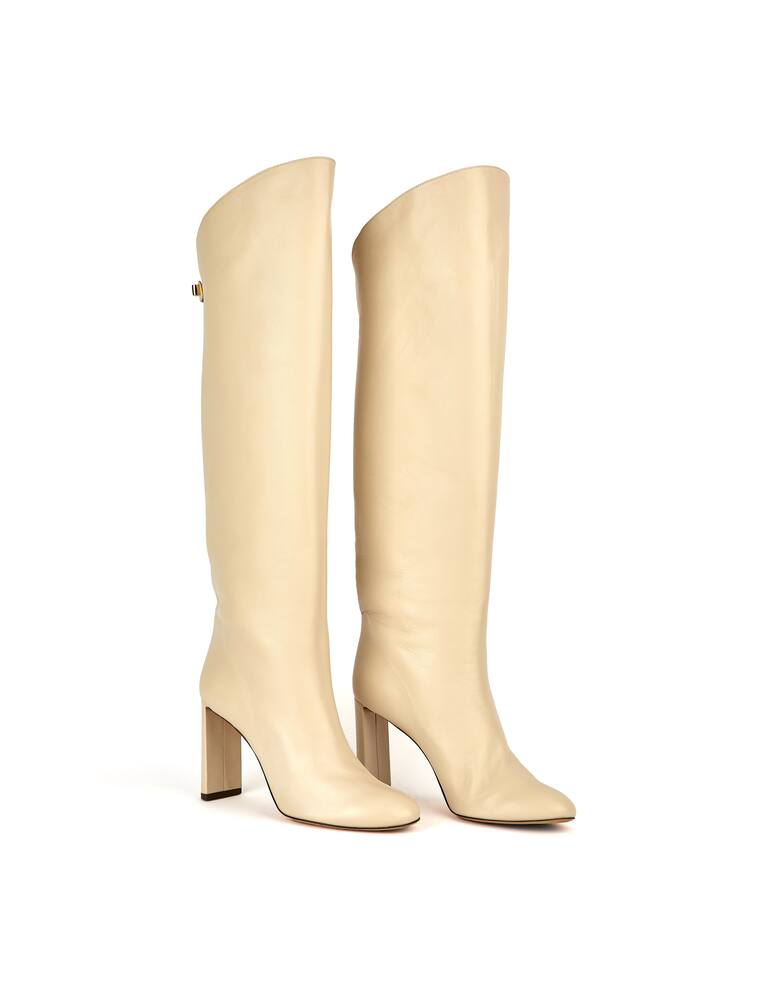 rinascente Maison Skorpios Adriana leather knee-high boots - white