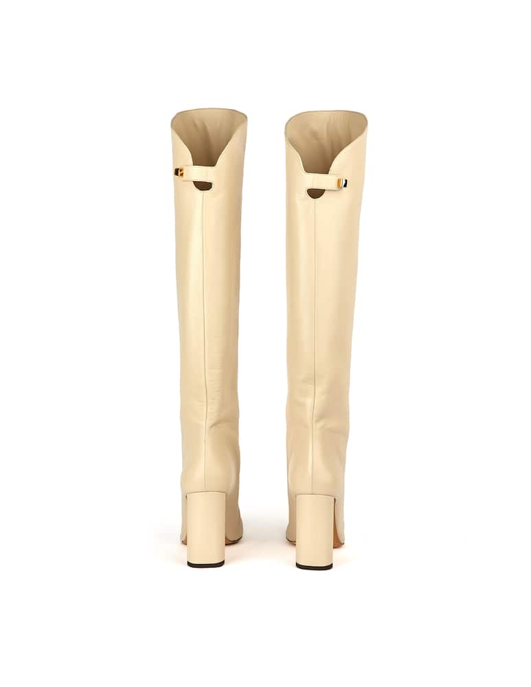 rinascente Maison Skorpios Adriana leather knee-high boots - white