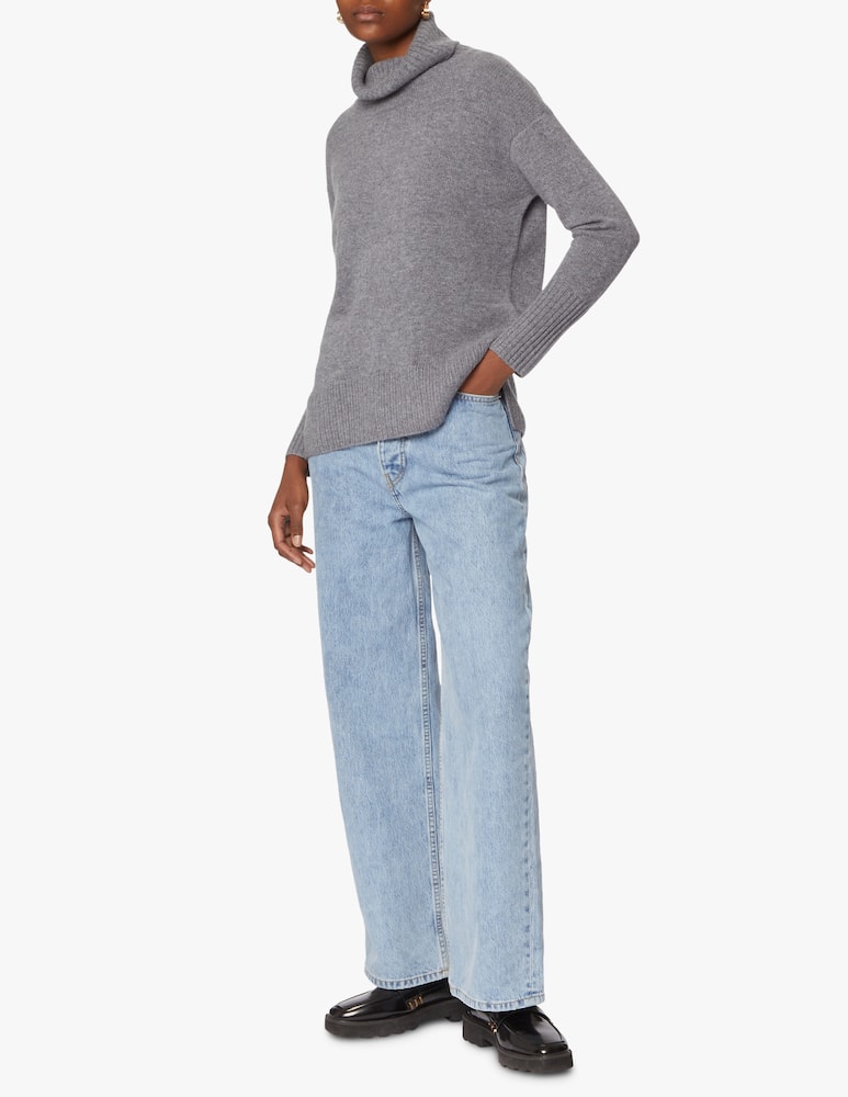 rinascente Pure Cashmere Maglione a costa con collo ampio