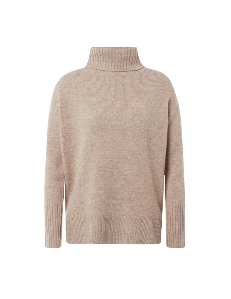 Pure Cashmere Maglione a costa con collo ampio - immagine 1