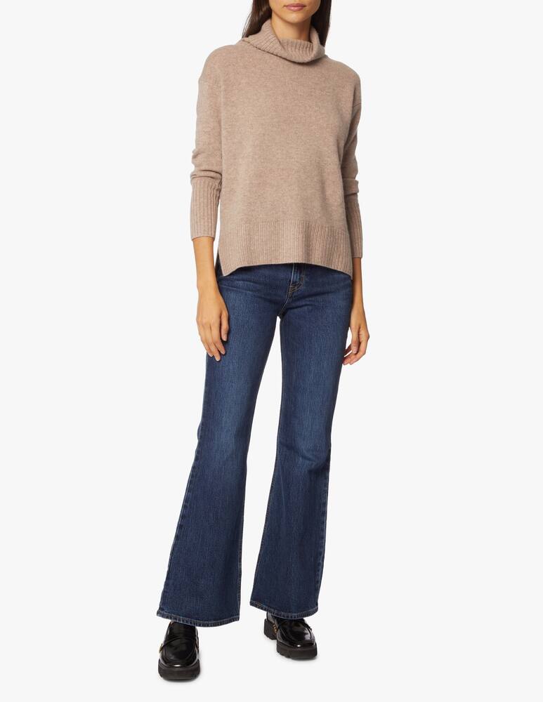 Pure Cashmere Maglione a costa con collo ampio - immagine 2