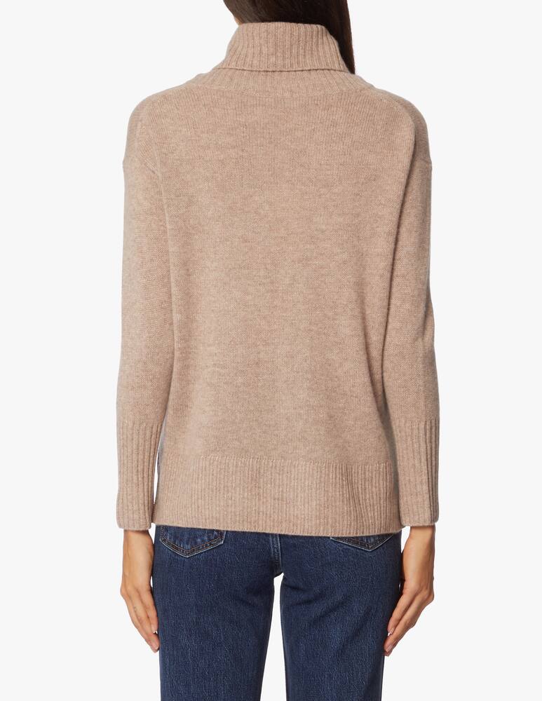 Pure Cashmere Maglione a costa con collo ampio - immagine 3