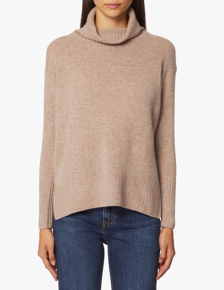 Pure Cashmere Maglione a costa con collo ampio - immagine 4