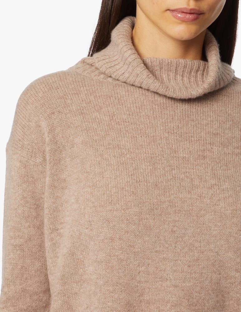 Pure Cashmere Maglione a costa con collo ampio - immagine 5