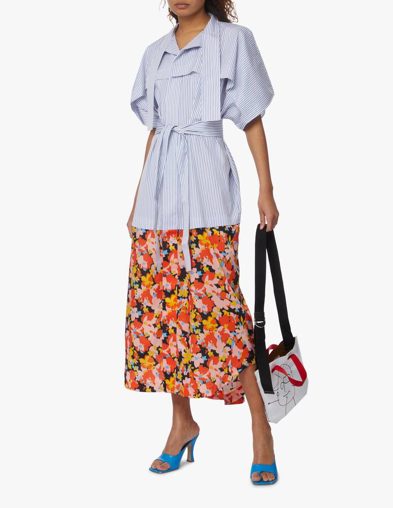 Plan C Floral dress - light blue - picture 1 Plan C Floral dress - light blue - picture 1