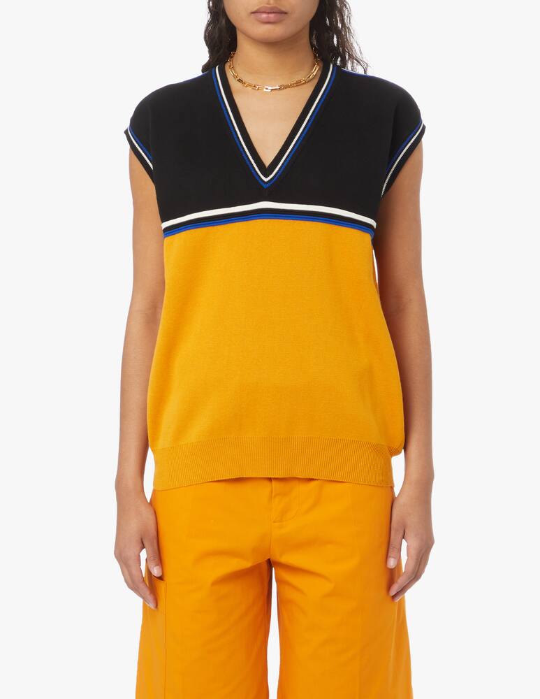Plan C Sleeveless cotton top - Orange - picture 1 Plan C Sleeveless cotton top - Orange - picture 1