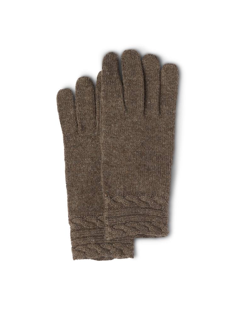 rinascente Pure Cashmere Short gloves with wrist braids