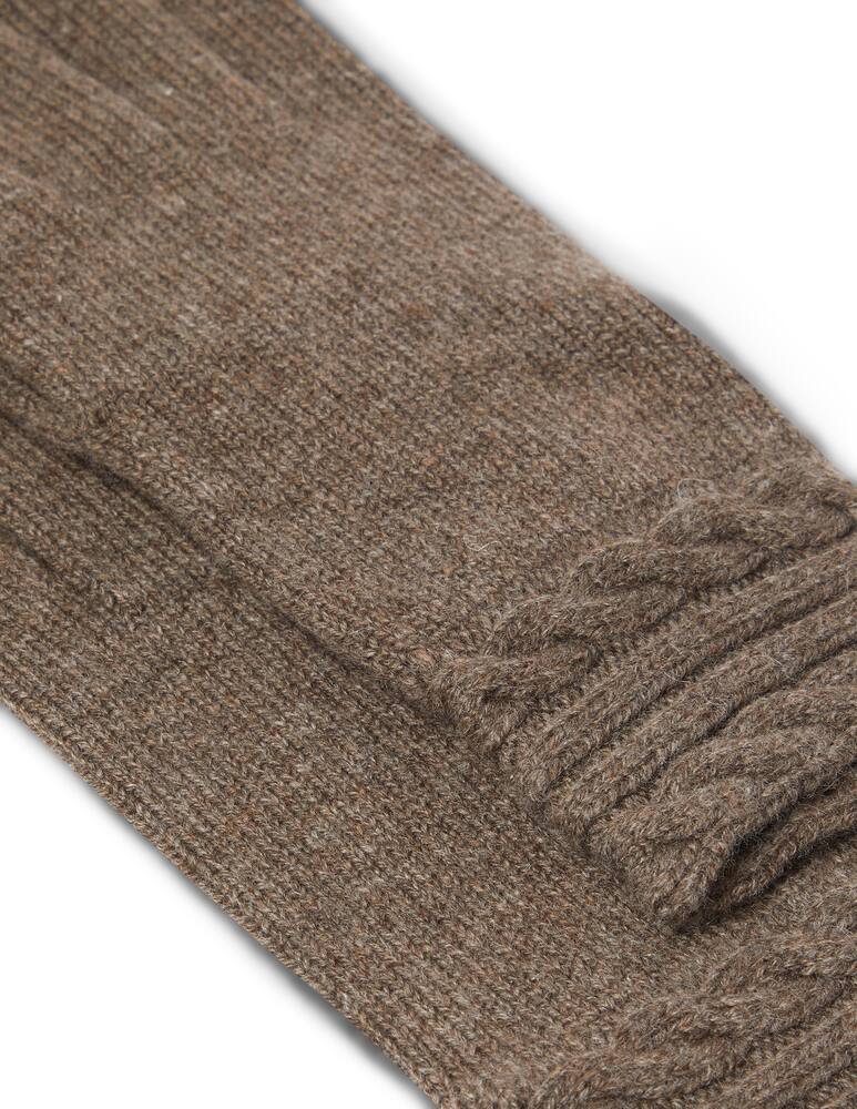 rinascente Pure Cashmere Short gloves with wrist braids