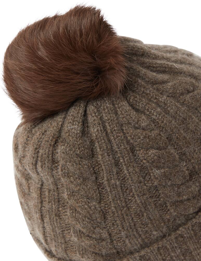 rinascente Pure Cashmere Cashmere beanie with pon pon