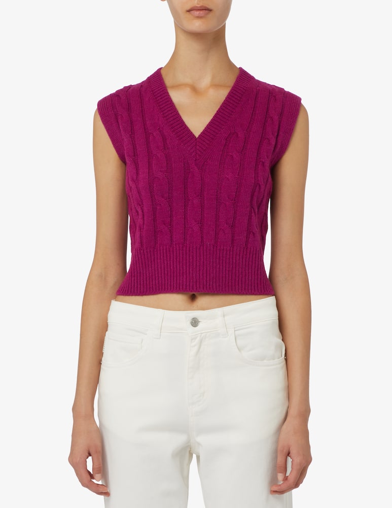 Rinascente Collection Pink Label Ribbed V-neck vest - picture 1 Rinascente Collection Pink Label Ribbed V-neck vest - picture 1