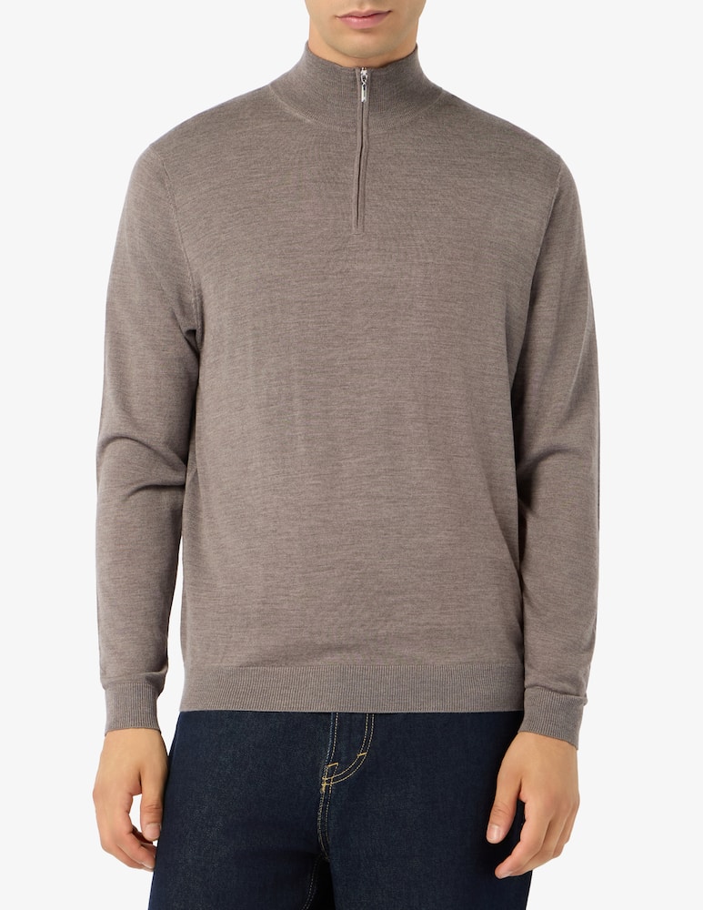 rinascente Rinascente Collection Pullover mezza zip in lana merino extra fine