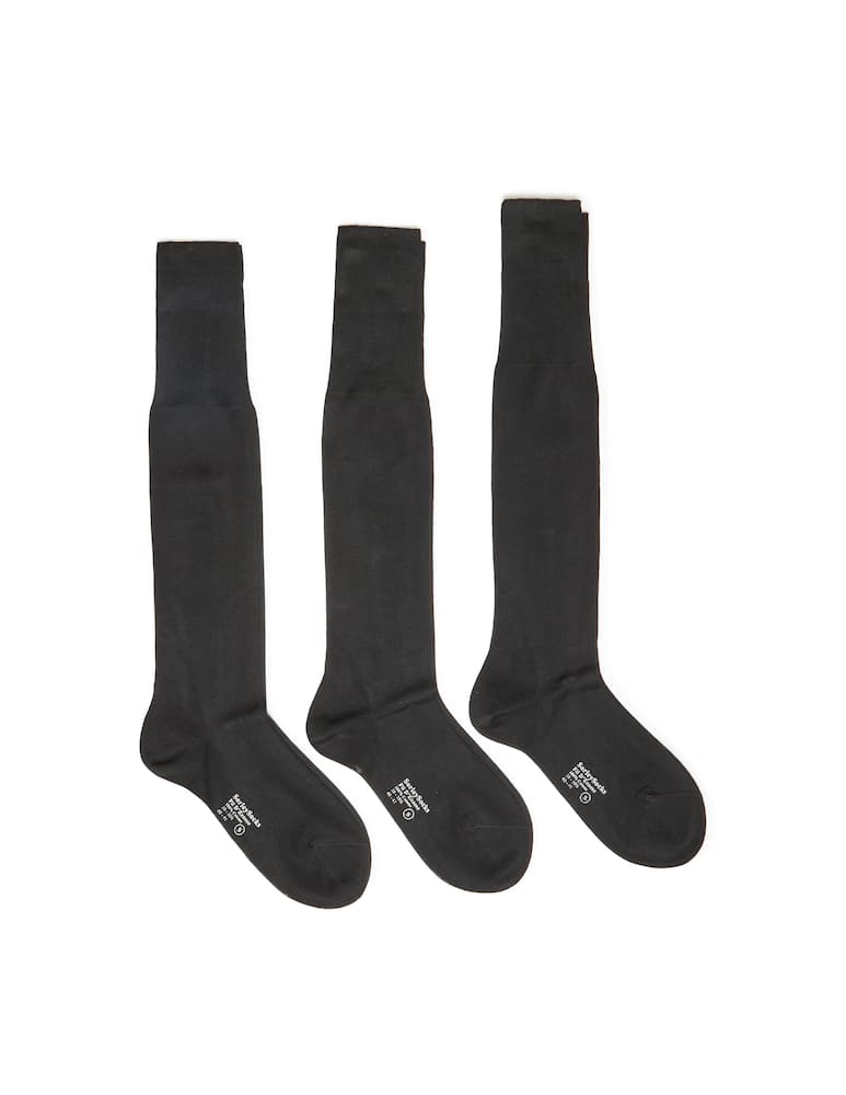 Sorley 3 pack plain knee high socks Filo Scozia cotton - picture 1 Sorley 3 pack plain knee high socks Filo Scozia cotton - picture 1