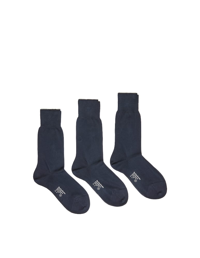 Sorley 3 pack plain mid calf socks Filo Scozia cotton - picture 1 Sorley 3 pack plain mid calf socks Filo Scozia cotton - picture 1