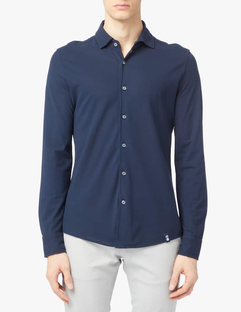 Drumohr Camicia polo manica lunga - blu - immagine 1 Drumohr Camicia polo manica lunga - blu - immagine 1