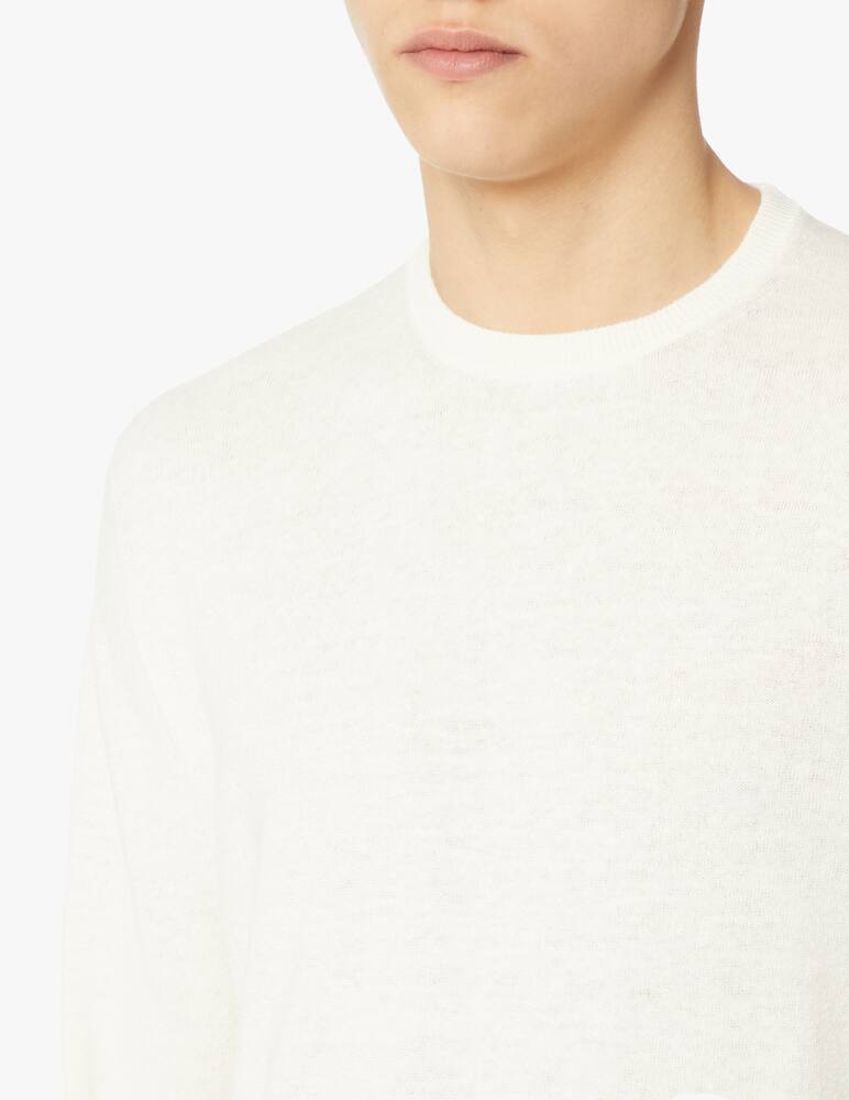 Drumohr Linen mix roundneck sweater - white - picture 3