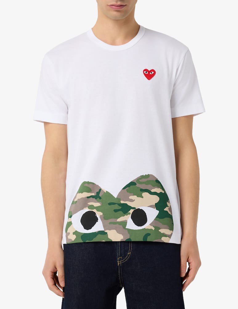 rinascente Comme des Garçons Play T-shirt con logo script inverted