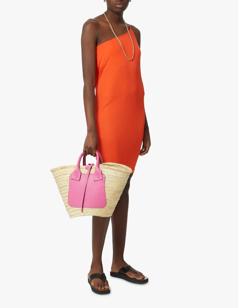 rinascente Ioef Borsa a mano in paglia Capri - rosa