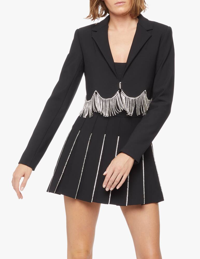 rinascente Area Cropped blazer with scalloped crystal hem