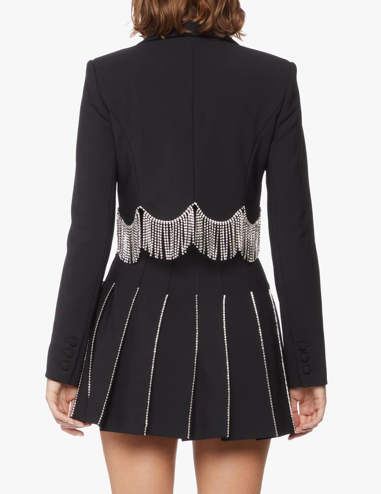 rinascente Area Cropped blazer with scalloped crystal hem