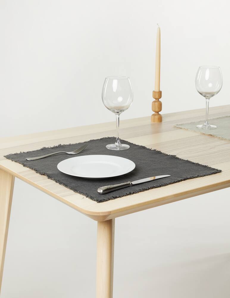 rinascente Society Maya tovaglietta americana in lino 40x50 - grigio