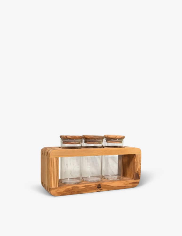 Arte Legno Glass Spice Rack With 3 Jars - picture 1 Arte Legno Glass Spice Rack With 3 Jars - picture 1