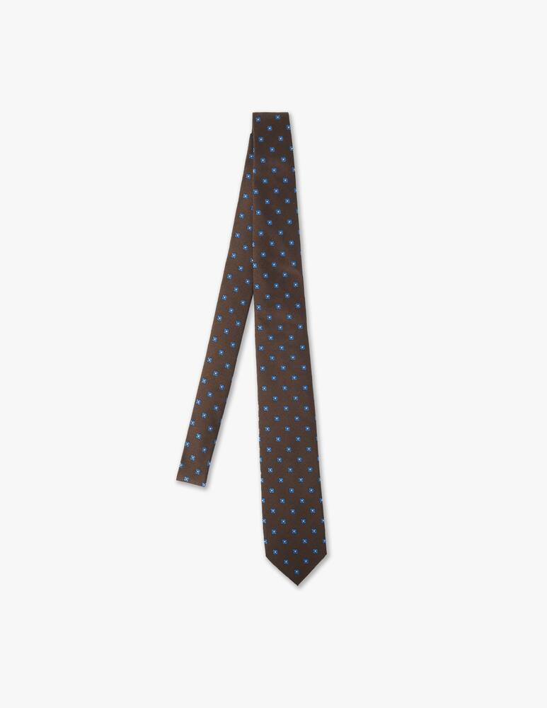 rinascente Barba Napoli Cravatta fantasia fiore quadrato marrone