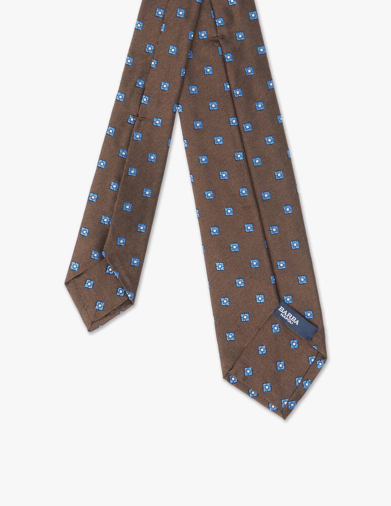 rinascente Barba Napoli Cravatta fantasia fiore quadrato marrone