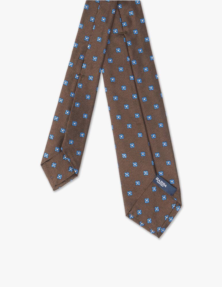 rinascente Barba Napoli Cravatta fantasia fiore quadrato marrone