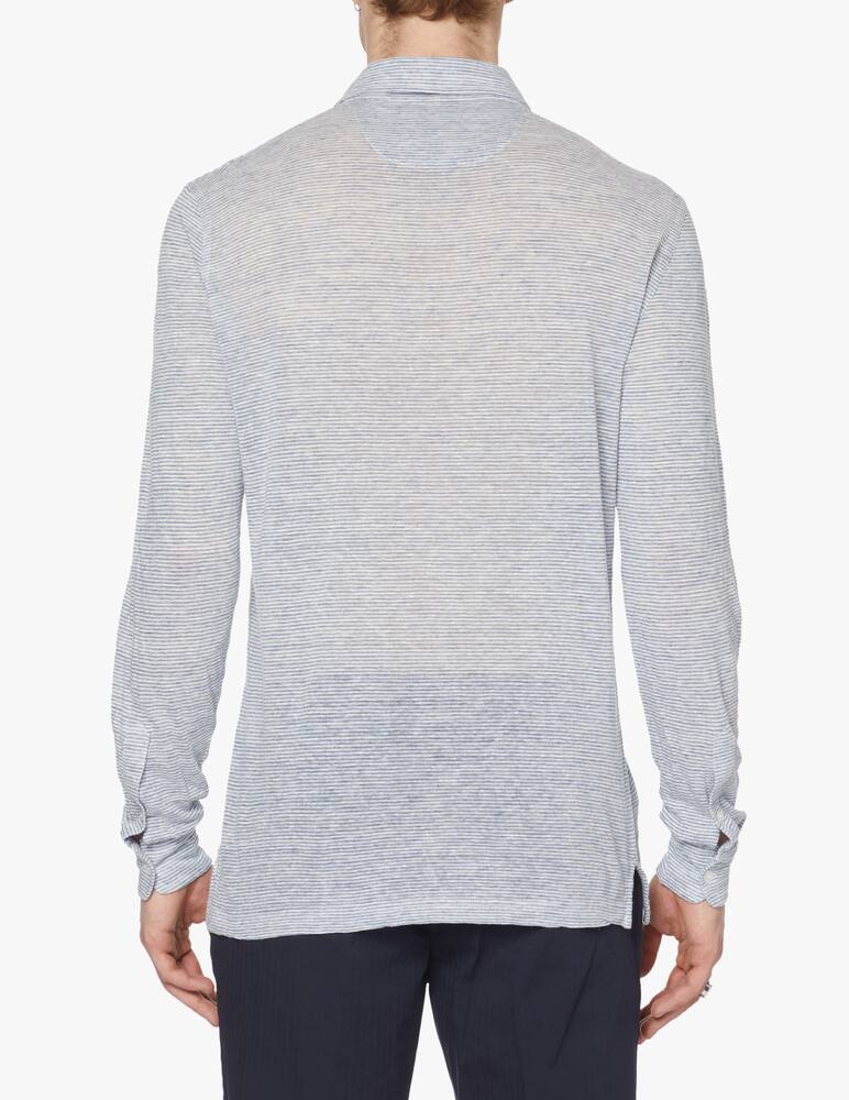 rinascente Fedeli Polo manica lunga lino a righe - multicolor