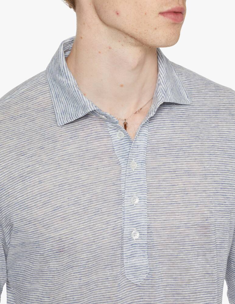 rinascente Fedeli Polo manica lunga lino a righe - multicolor