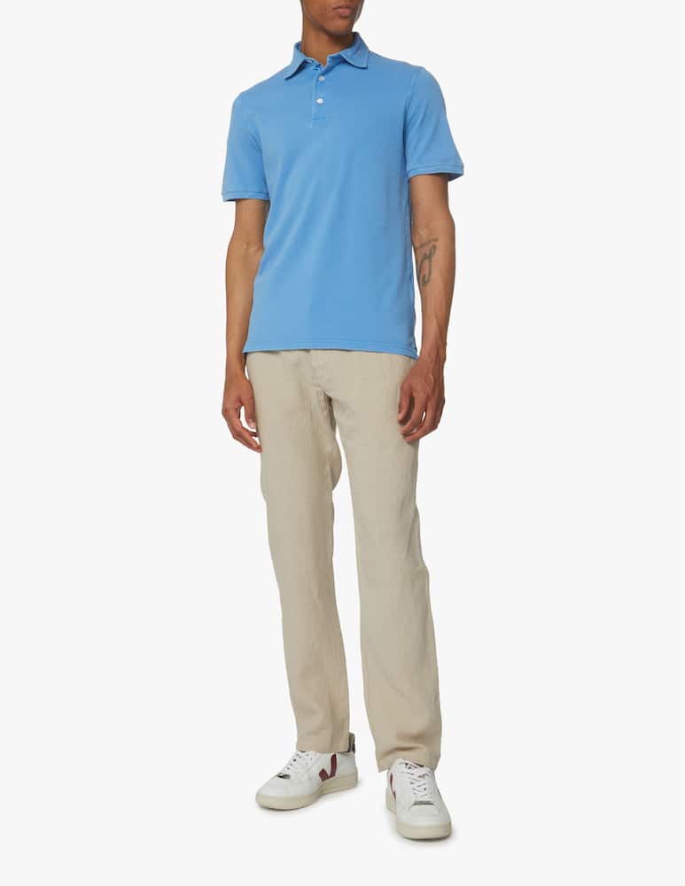 rinascente Fedeli Piquet north short sleeve polo - light blue