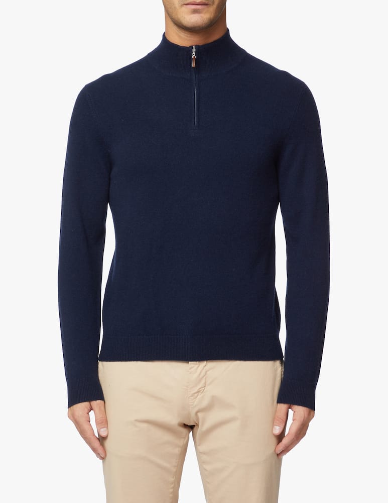 rinascente Pure Cashmere Half zip jumper in cashmere