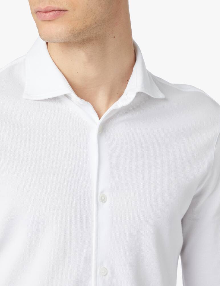 Fedeli Cotton short sleeve polo shirt - white - picture 4 Fedeli Cotton short sleeve polo shirt - white - picture 4