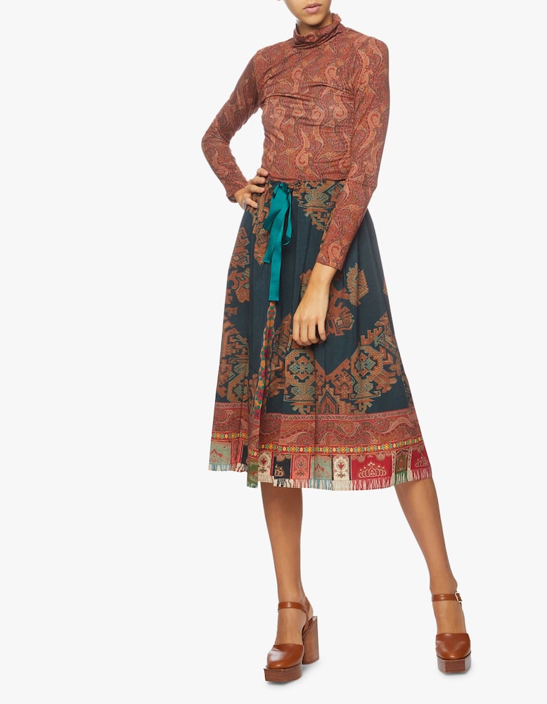 rinascente Pierre-Louis Mascia Printed skirt with drawstring