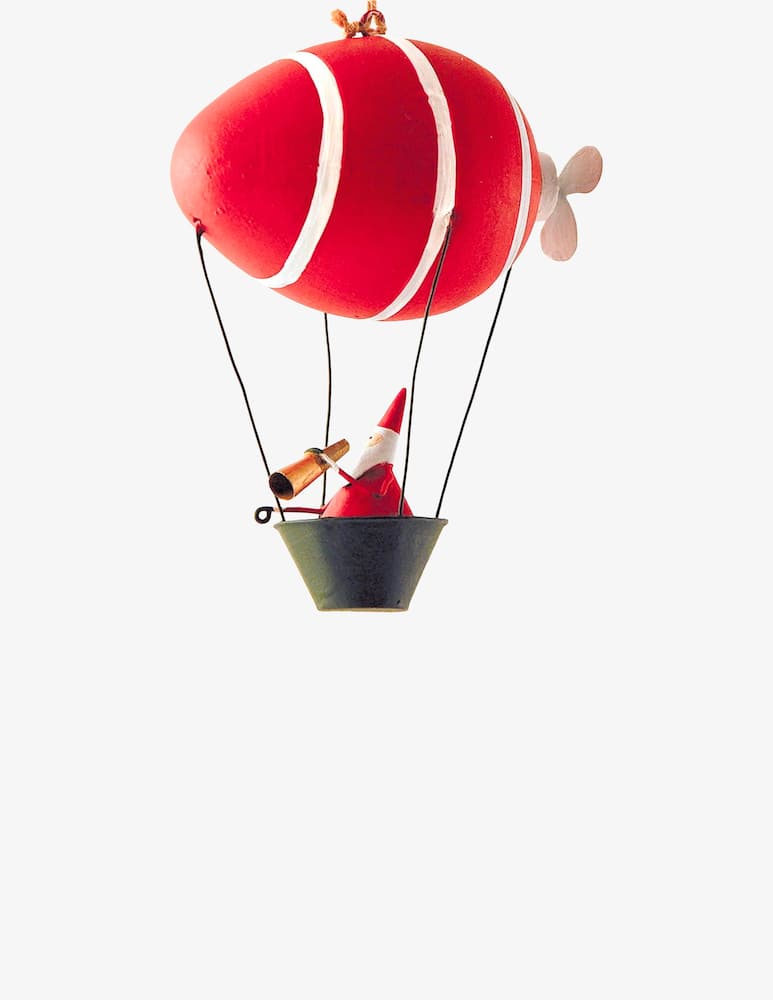 rinascente G-Bork Santa in hot air balloon  ornament