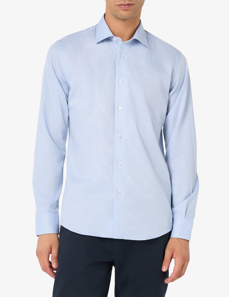 rinascente Sartoria Italiana Classic microstripe no-iron shirt