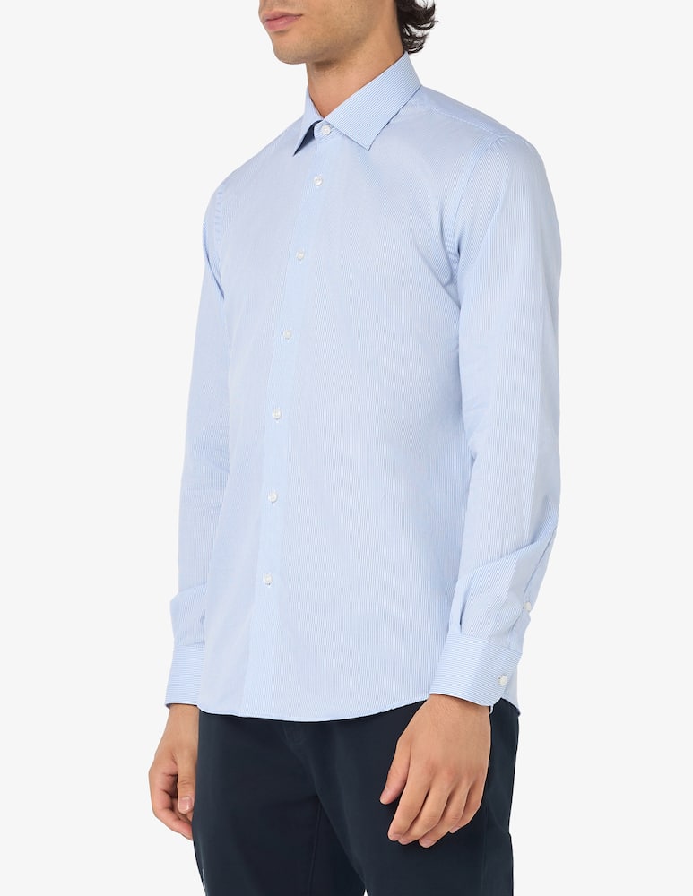 rinascente Sartoria Italiana Classic microstripe no-iron shirt