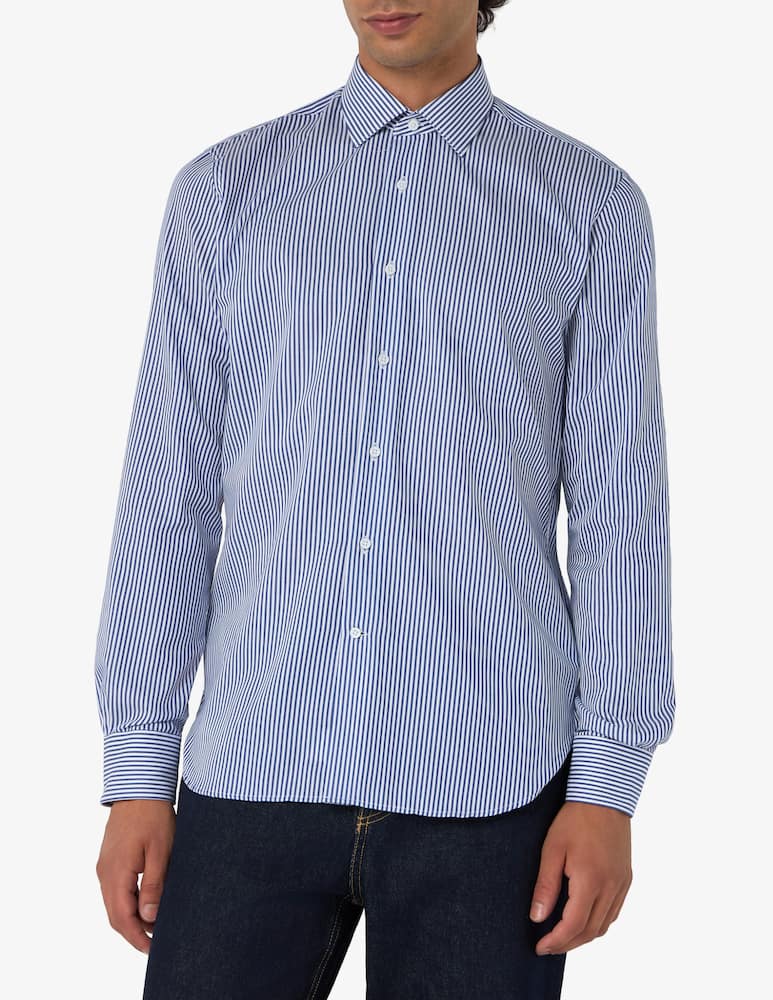 rinascente Delsiena Camicia journey in twill di cotone a righe modern fit
